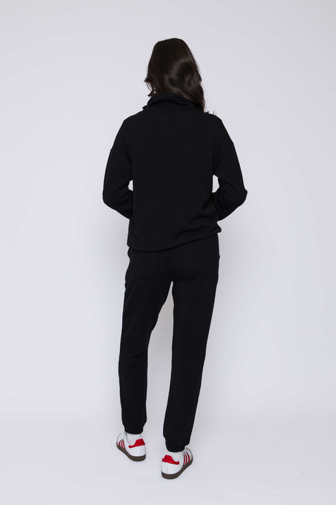 Everly-Luxe Fleece 1/2 Zip Mock neck